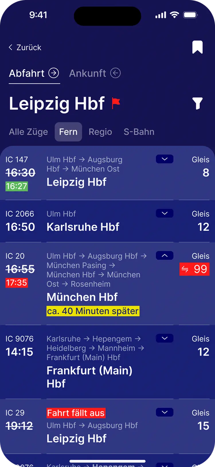 abfahrt